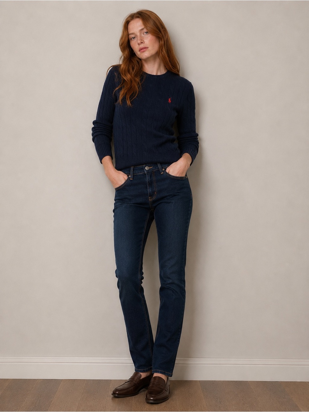 Ralph Lauren Straight-Leg Jeans in Dark Indigo Blue